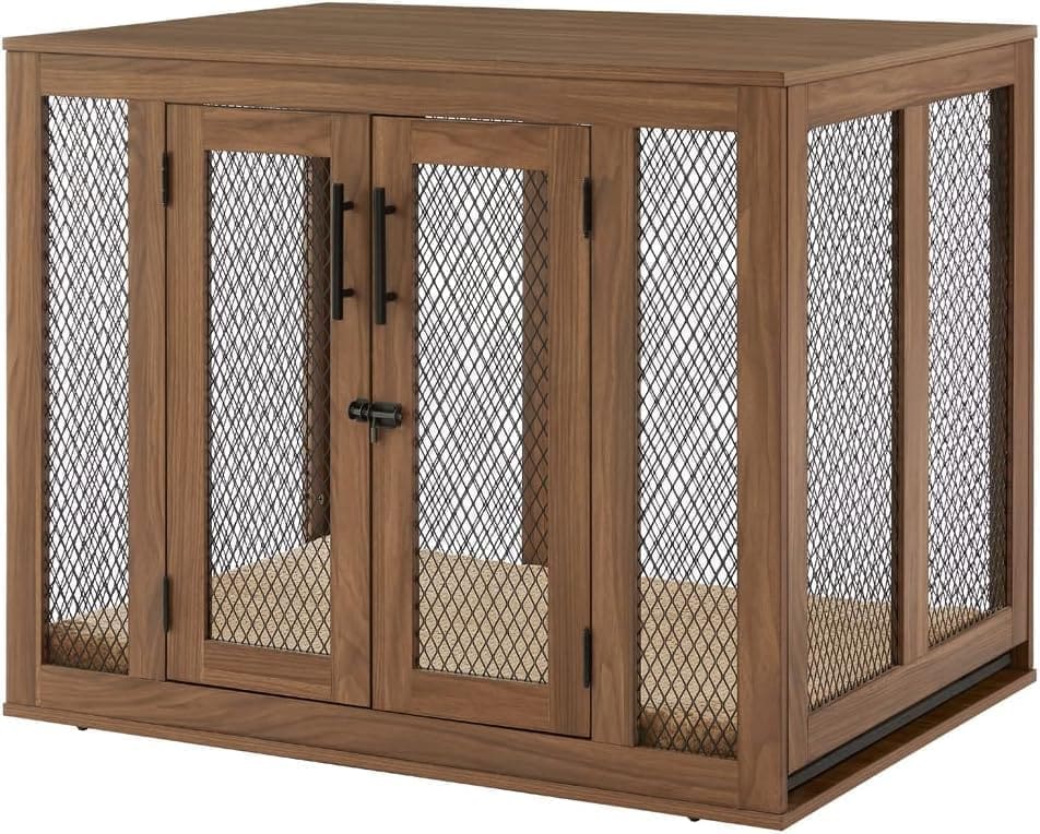 unipaws Indoor Furniture Dog Crate with Tray for Large Dogs